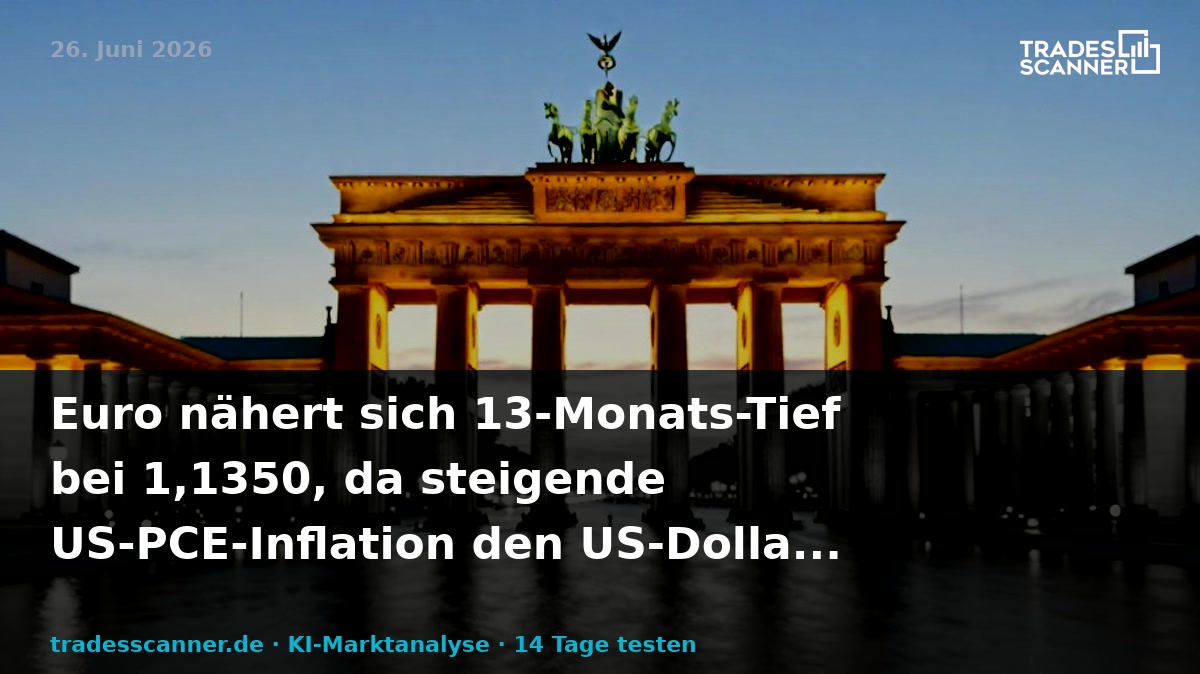 Euro softens toward 13‑month low near 1.1350 as rising US PCE inflation lifts US Dollar