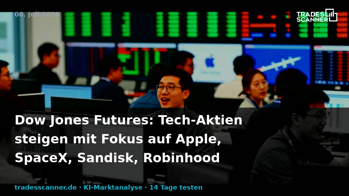 Dow Jones Futures: Techs Jump With Apple, SpaceX, Sandisk, Robinhood In Focus